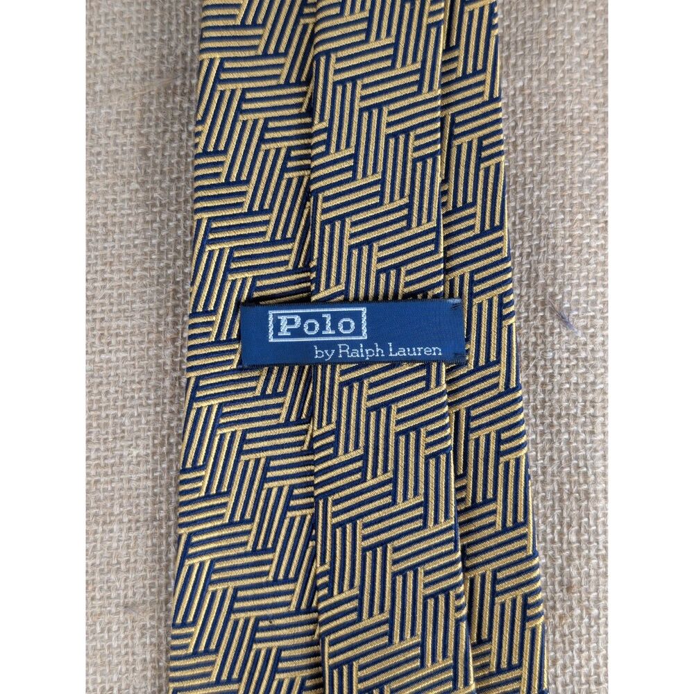 Vintage Polo Ralph Lauren Hand Made Pattern Silk Tie Made in USA